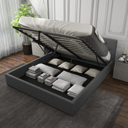 Milano Capri Luxury Gas Lift Bed Frame Base And Headboard With Storage