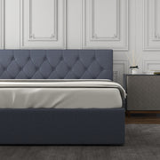 Milano Capri Luxury Gas Lift Bed Frame Base And Headboard With Storage
