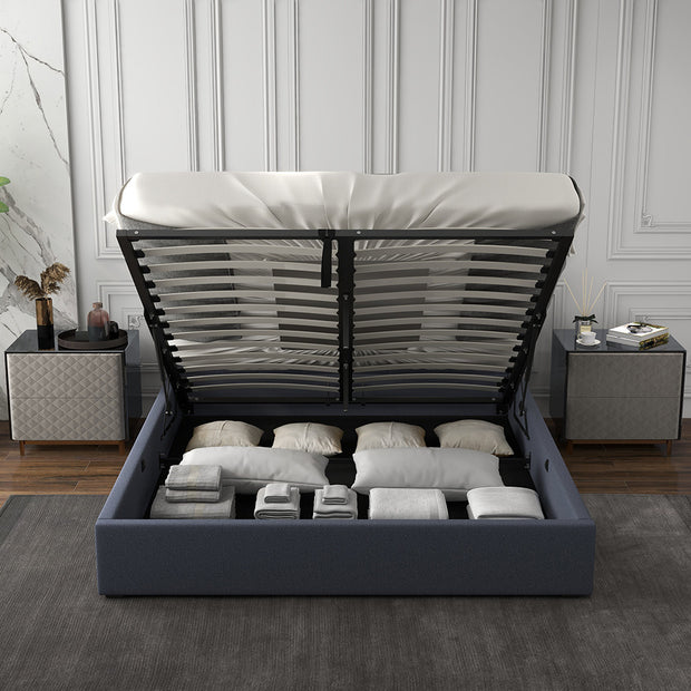 Milano Capri Luxury Gas Lift Bed Frame Base And Headboard With Storage