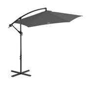 Milano Outdoor 3 Metre Cantilever Umbrella UV Sunshade Garden Patio Deck