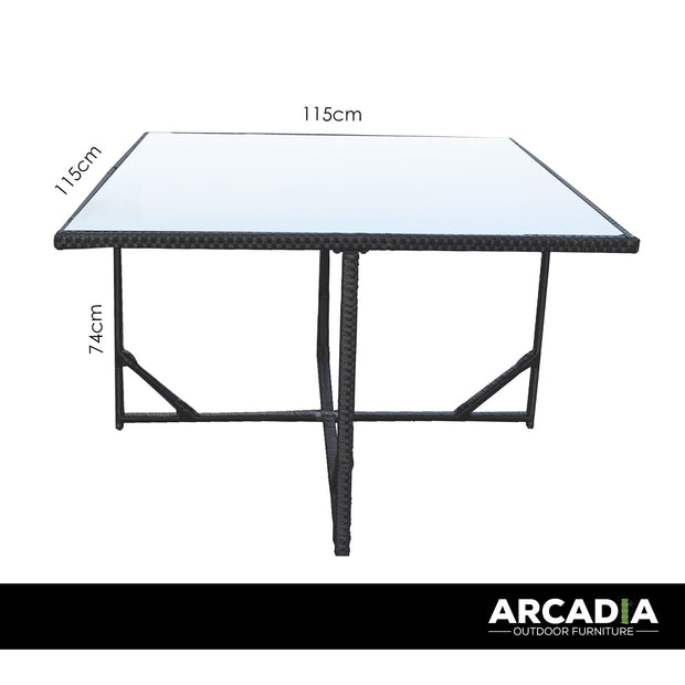 Arcadia Furniture Outdoor Dining Table Set Rattan Table Chairs Garden