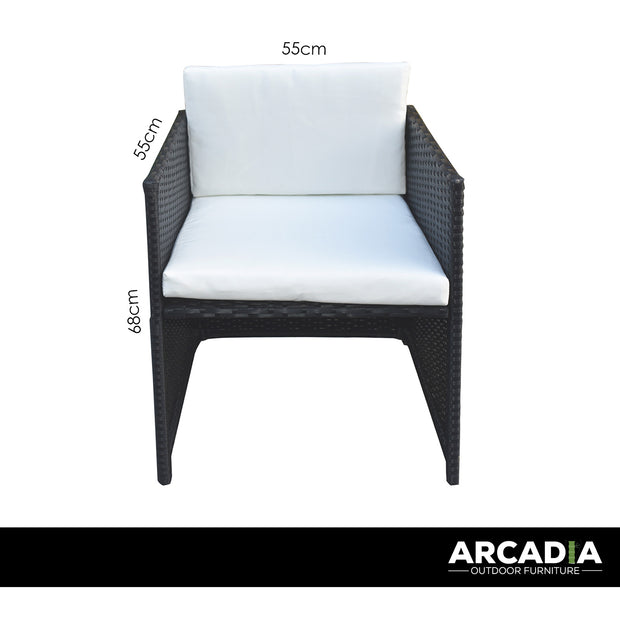 Arcadia Furniture Outdoor Dining Table Set Rattan Table Chairs Garden