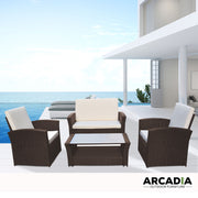 Arcadia Furniture Outdoor Sofa Lounge Set Wicker Rattan Garden