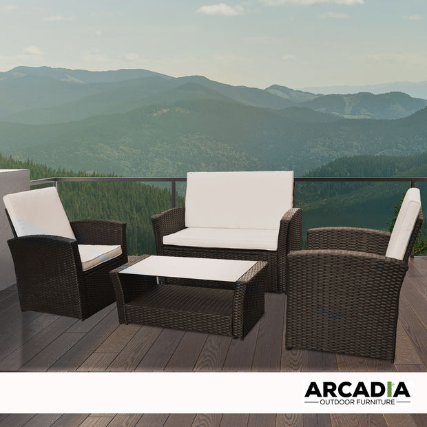 Arcadia Furniture Outdoor Sofa Lounge Set Wicker Rattan Garden