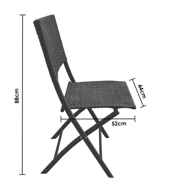 Arcadia Furniture Outdoor Foldable Rattan Coffee Table Set Garden Patio