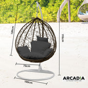 Arcadia Furniture Rocking Egg Chair Outdoor Wicker Rattan Patio Garden Tear Drop