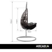 Arcadia Furniture Hanging Basket Egg Chair Outdoor Wicker Rattan Patio Garden