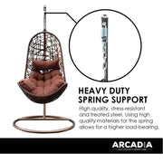 Arcadia Furniture Hanging Basket Egg Chair Outdoor Wicker Rattan Patio Garden