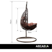 Arcadia Furniture Hanging Basket Egg Chair Outdoor Wicker Rattan Patio Garden