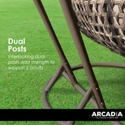 Arcadia Furniture 2 Seater Rocking Egg Chair Outdoor Wicker Rattan Patio Garden