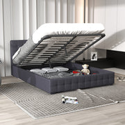 Milano Decor Eden Gas Lift Bed With Headboard Platform Storage Fabric