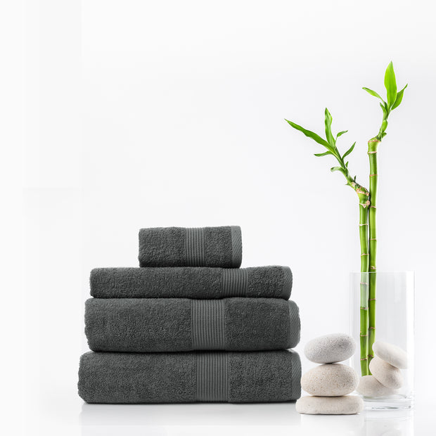 Royal Comfort 4 Piece Cotton Bamboo Towel Set 450GSM Luxurious Absorbent Plush