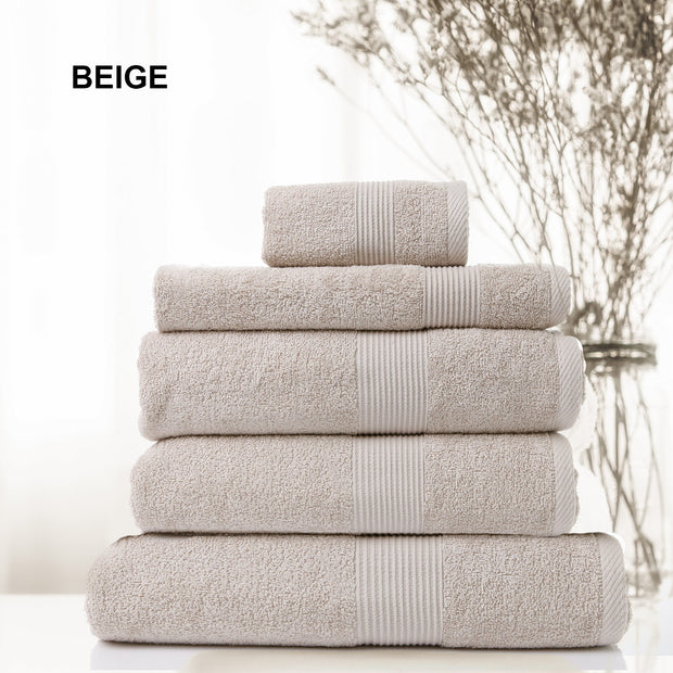 Royal Comfort 5 Piece Cotton Bamboo Towel Set 450GSM Luxurious Absorbent Plush