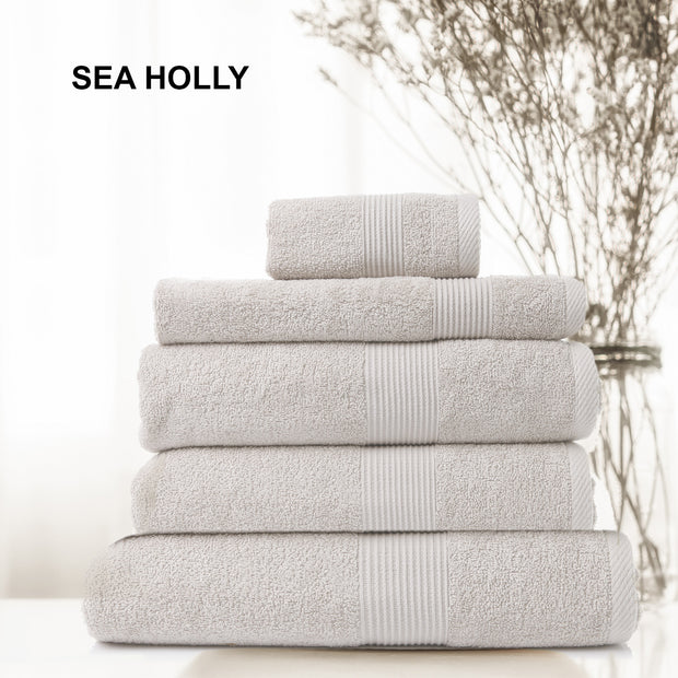 Royal Comfort 5 Piece Cotton Bamboo Towel Set 450GSM Luxurious Absorbent Plush