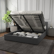 Milano Capri Luxury Gas Lift Bed Frame Base And Headboard With Storage