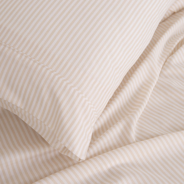 Royal Comfort Stripes Linen Blend Sheet Set Bedding Luxury Breathable Ultra Soft