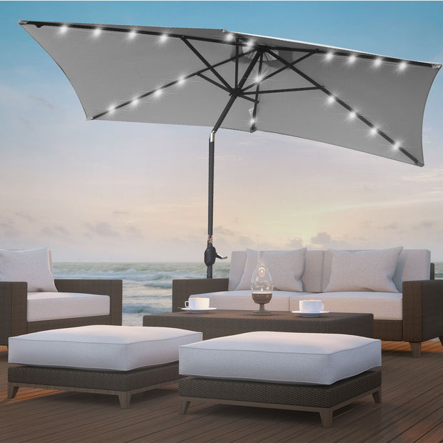 Arcadia Furniture Umbrella 3 Metre Umbrella with Solar LED Lights Garden Yard