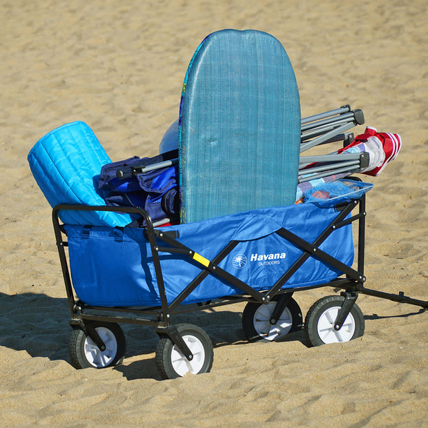 Havana Outdoors Collapsible Beach Trolley Garden Cart Foldable Picnic