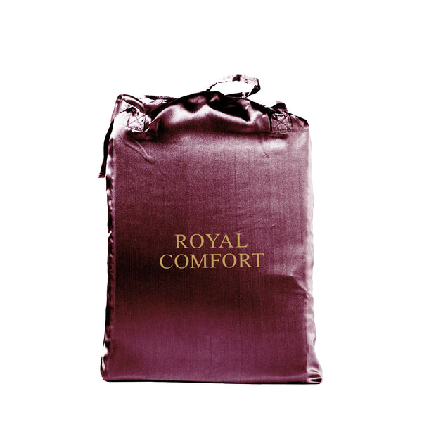 Royal Comfort Satin Sheet Set 3 Piece Fitted Sheet Pillowcase Soft Silky Smooth