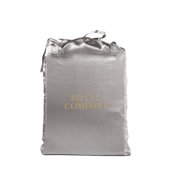 Royal Comfort Satin Sheet Set 4 Piece Fitted Flat Sheet Pillowcases Silky Smooth