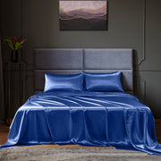 Royal Comfort Satin Sheet Set 4 Piece Fitted Flat Sheet Pillowcases Silky Smooth