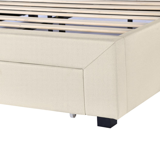 Milano Decor Palermo Bed Base with Drawers Upholstered Fabric Wood