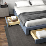 Milano Decor Palermo Bed Base with Drawers Upholstered Fabric Wood