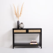 Casa Decor Tulum Rattan Console Table Entry Table Storage Hallway Wood