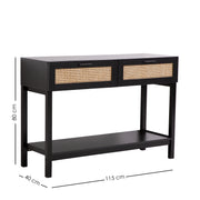 Casa Decor Tulum Rattan Console Table Entry Table Storage Hallway Wood