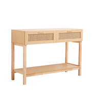 Casa Decor Santiago Rattan Console Table Entry Table Storage Hallway Wood