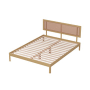 Casa Decor Santiago Platform Bed Rattan Bed Head Solid Wooden Frame