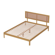 Casa Decor Santiago Platform Bed Rattan Bed Head Solid Wooden Frame