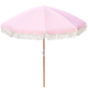 Havana Outdoors Beach Umbrella Portable 2 Metre Fringed Garden Sun Shade Shelter