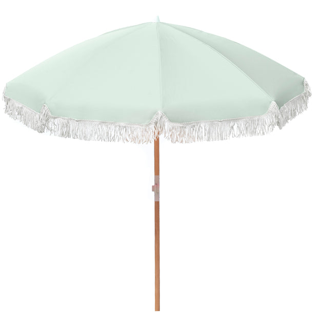 Havana Outdoors Beach Umbrella Portable 2 Metre Fringed Garden Sun Shade Shelter