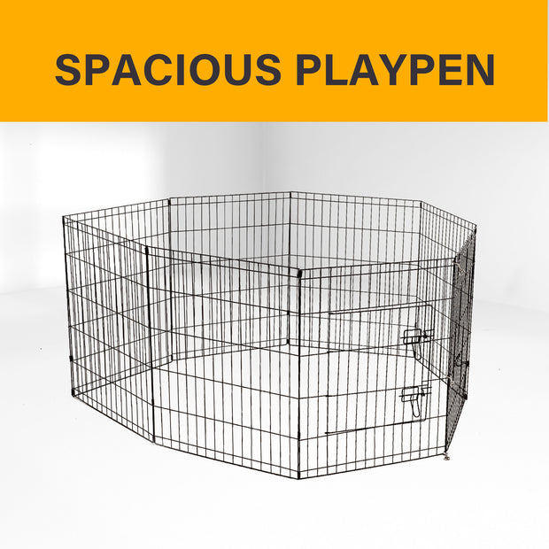 4Paws 8 Panel Playpen Puppy Exercise Fence Cage Enclosure Pets