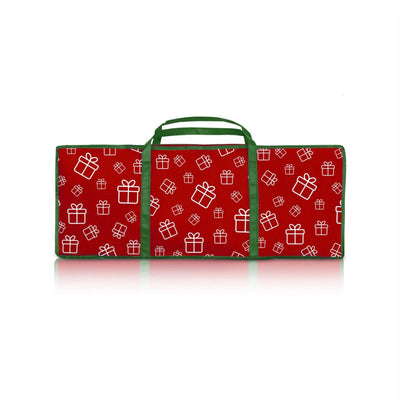 Santa's Helper Printed Christmas Paper Storage Bag With 5 Rolls and Scissors Set