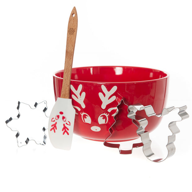 Bread and Butter Electroplate Icy Reindeer Mini Mix Bowl Set