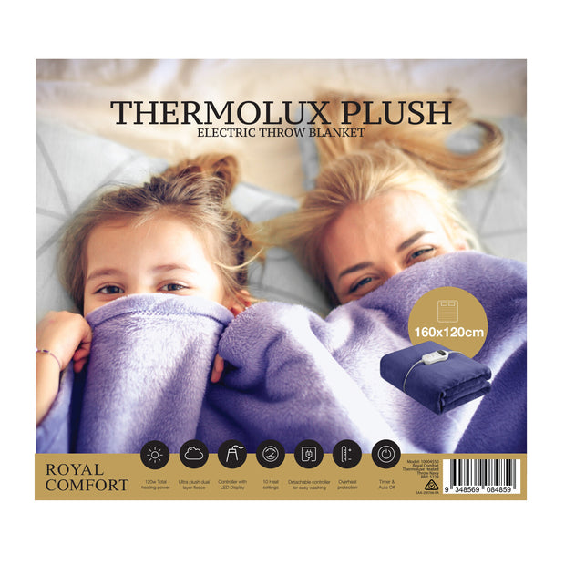 Royal Comfort Thermolux Heated Electric Fleece Throw