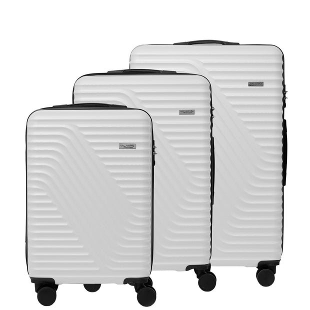 Milano Atlantis Luggage 3 Piece Set TSA Lock Luxury Hard Case Travel Suitcase