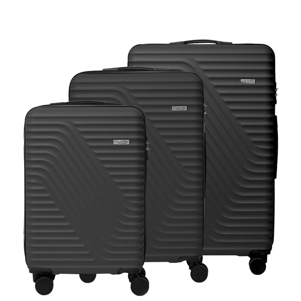 Milano Atlantis Luggage 3 Piece Set TSA Lock Luxury Hard Case Travel Suitcase