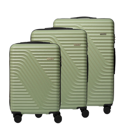 Milano Atlantis Luggage 3 Piece Set TSA Lock Luxury Hard Case Travel Suitcase