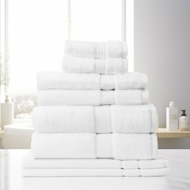 Royal Comfort Towel Set 8 Piece 100% Cotton Zero Twist Luxury Plush