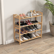 Casa Decor 4-Tier Bamboo Shoe Rack, Durable, Space Saving, Stylish Storage - Oak