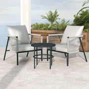 Arcadia Furniture Reims 3 Piece Patio Outdoor Weather Resistant Set Grey