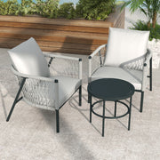 Arcadia Furniture Reims 3 Piece Patio Outdoor Weather Resistant Set Grey