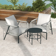 Arcadia Furniture Reims 3 Piece Patio Outdoor Weather Resistant Set Grey