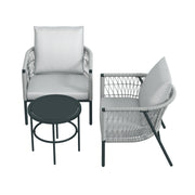 Arcadia Furniture Reims 3 Piece Patio Outdoor Weather Resistant Set Grey