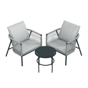 Arcadia Furniture Reims 3 Piece Patio Outdoor Weather Resistant Set Grey