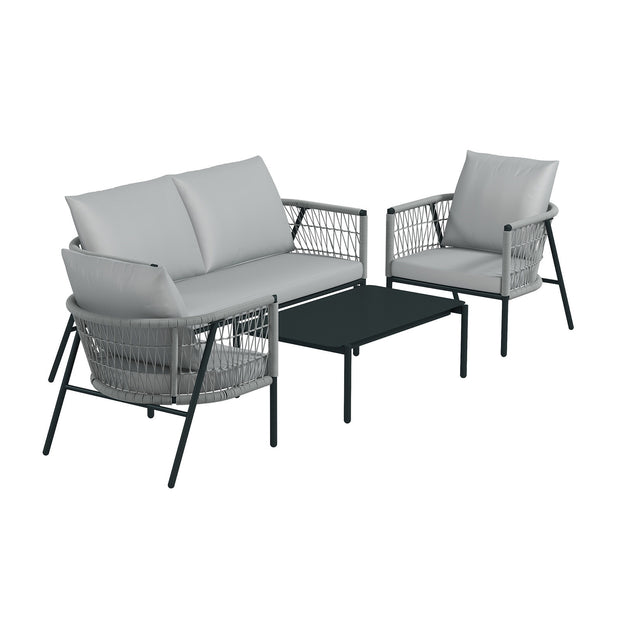 Arcadia Furniture 4 Piece Reims Ensemble Set Stylish Comfortable Durable Grey