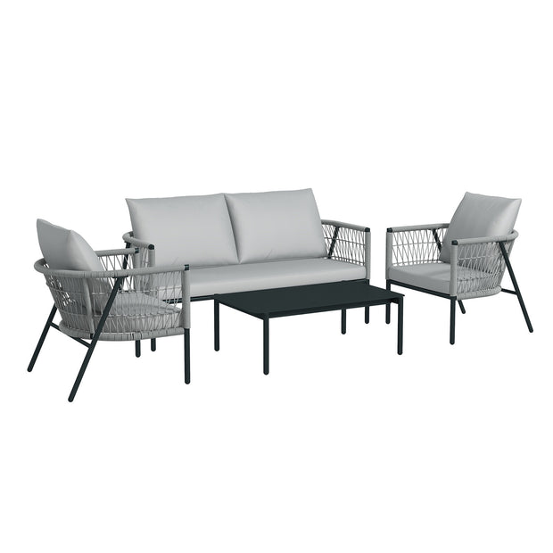 Arcadia Furniture 4 Piece Reims Ensemble Set Stylish Comfortable Durable Grey